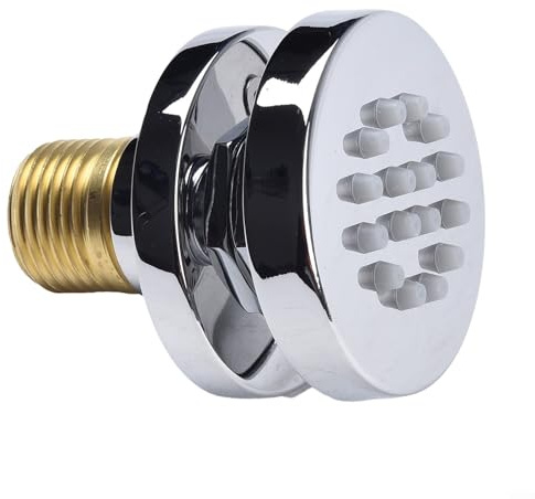 Soffione doccia rotondo girevole da 5 cm, rubinetto spray laterale per spa massaggi, soffione doccia con connettore G1/2, montaggio a parete (cromato)