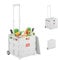Relaxdays Einkaufstrolley, klappbar, Einkaufskorb mit Rollen, mit Deckel & Teleskopgriff, bis 35 kg, Rollkiste, weiß