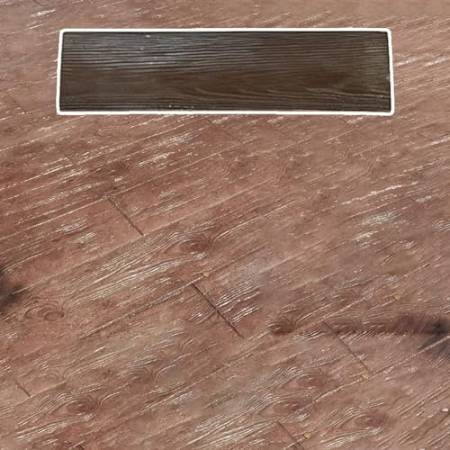 YJKKZQLB Moldes para estampación de hormigón con Textura de tablones de Madera, moldes para estampación de hormigón de 48 x 12, moldes para texturizar Pisos (tamaño: 4 Piezas)