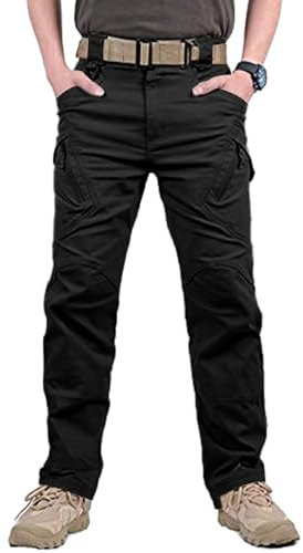 YAOBAOLE Pantalon Tactique Homme Pantalons Chasse Pantalon Militaire Homme Treillis Pantalons Cargo Noir XXL