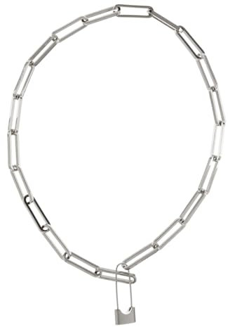 COSMEVIVI Stainless Steel Chain Necklace Women Delicate Pendant Chic Lock Choker Fashion Jewelry for Ladies