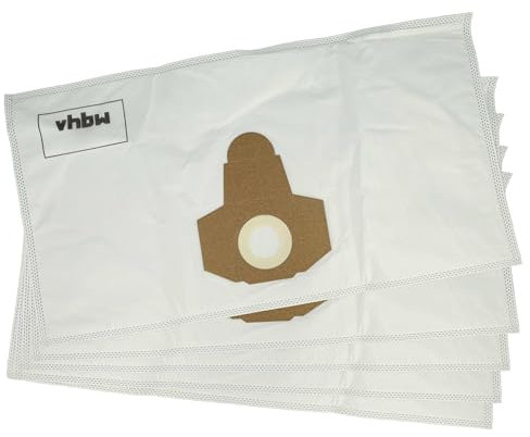 vhbw 5x bolsa compatible con Parkside PNTS 1300, 1400 B1, 1300 B2, 1400 A1, 1250, 1300 A1 aspiradora - 58 cm x 31,5 cm blanco