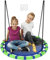 AIYAPLAY Columpio para Niños Redondo Columpio Jardín Exterior Ajustable Columpio Infantil Impermeable Carga 150 kg Ø100x180 cm Azul y Verde