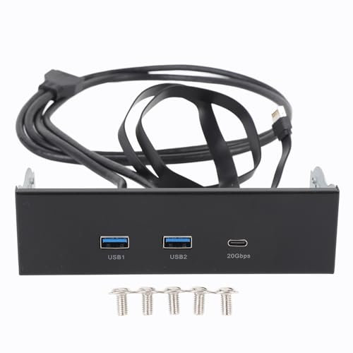 Hub de panel frontal USB, GEN2x2 USB A tipo C, 3 puertos, panel frontal USB, panel de extensión de unidad óptica de 19 pines y 20 Gbps para PC