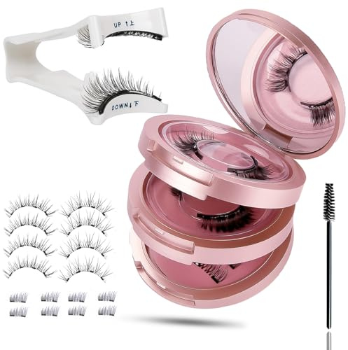 4 Paare Künstliche Wimpern Magnetisch Wiederverwendbar Magnetic Lashes Set für Party Gift