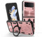 JayModCase Cover per Samsung Galaxy Z Flip 4 Case Protezione Fotocamera Scorrevole con Anello Supporto Rotante a 360° Grado Militare Antiurto Custodia per Samsung Z Flip 4 - Oro Rosa