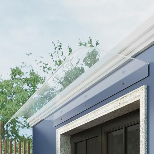 Transparente Türmarkise, 3,5 mm dick, Polycarbonat, Regenschutz, langlebig, Terrassenüberdachung für Zuhause, Schutz vor Schnee und Wind, 50 x 80 cm