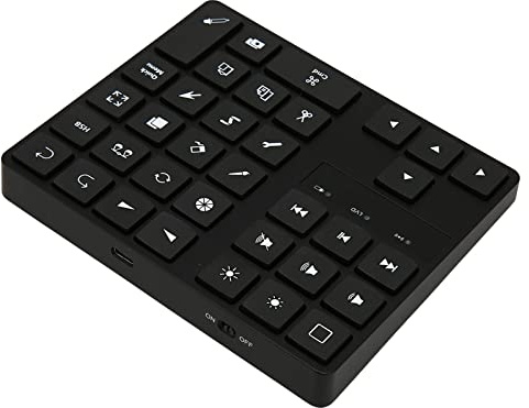 Sorandy Zeichentastatur, Ergonomisch, Kabellos, 35 Tasten, Einhand-Zeichnungs-Shortcut-Tastatur für OS X, Procreate, Farbillustration, Final Cut Pro X für, Kreative Profis, ABS-Material