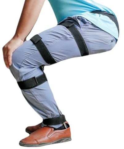 Stuhlloser Stuhl tragbar – unsichtbarer Sitz, verstellbarer tragbarer Stuhl, Exoskelett mit Beinstütze, tragbarer menschlicher unsichtbarer Sitz für Konzert, U-Bahn, Bus, Stehruhe, Reisen
