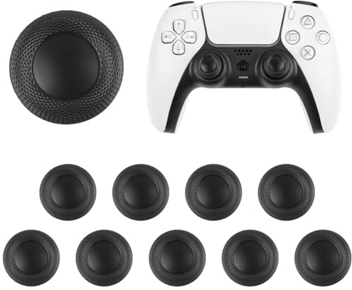 AYESY Joystick Kappen für PS4 PS5 Controller, 10 Stück Verschleißfeste Analogstick Ersatzkappen, Rutschfestes Laserstrukturiertes Griffdesign