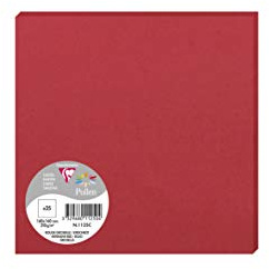 Clairefontaine 1125C Packung (mit 25 Karten Pollen 160 x 160mm) 210g, Kirschrot