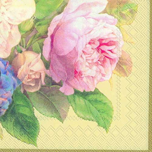 IHR V & A floral Fairy Rose Cream paper lunch napkins