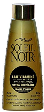 Soleil Noir Lait Vitaminé Ultra Bronzant Sans Filtre 150 ml