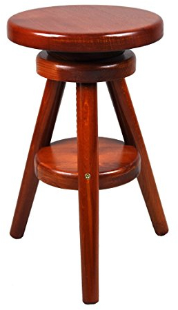 Magnetic Mobel® Hocker Massiv Schemel Stuhl Sitzmöbel Buche Drehhocker Barhocke 52-70cm (Kirsche)
