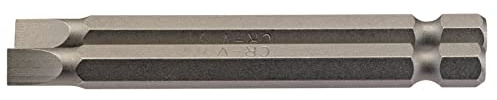 Draper Plain Slot Insert Bit, 6mm, 1/4 Hex, 75mm Long (Pack of 2) 64308