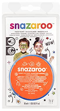 Snazaroo 1119553 Schminkfarbe - Orange , 18ml Blister - hautfreundliche Gesichtschminke auf Wasserbasis, wasservermalbar, parabenfrei, Face & Bodypaint Farbe für Kinder & Erwachsene
