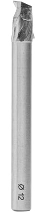 ENT 30011 Spiral-Bohrnutenfräser HS, Schaft (S) 8 mm, Durchmesser (D) 12 mm, NL 14 mm, Z1, GL 80 mm