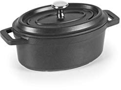 Lacor 25912- Pentola ovale, alluminio pressofuso, 11,5 x 7,5 cm, colore nero