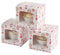 Komonee 6 x Cupcake Boxes Individual Pattern Single Fairy Cup Cake With Clear Window Cardboard Packaging Box Baking Kids Muffins Cookies Brownies Christmas Bake Weddings