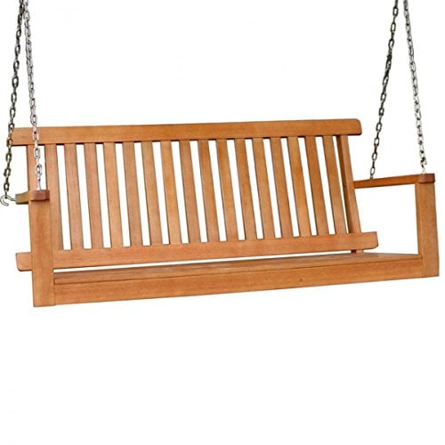 Hängebank Columbia Eukalyptus 130 cm L Gartenbank Bank Hollywoodschaukel Holz aufhängen