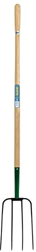 Draper 63579 4 Prong Manure Fork with Wood Shaft, Brown