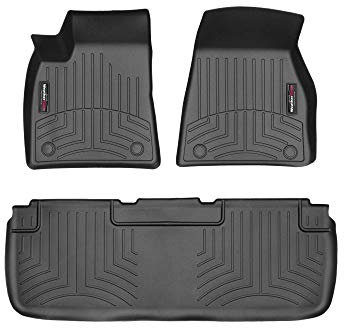 WeatherTech Passgenaue Fußmatten gummimatten passend für: Tesla Model S 2015-19|Schwarz|1. und 2. Reihe FloorLiner