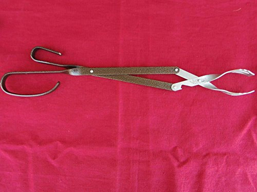 Grillzange V-Tong 51 cm Kupfer Hammerschlag BBQ Zange Modell Western