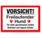 Komma Security Vorsicht freilaufender Hund - Hunde Schild Hinweisschild Gartentor Gartenzaun - Türschild Haustüre Warnschild Abschreckung Einbruchschutz - Achtung Hund