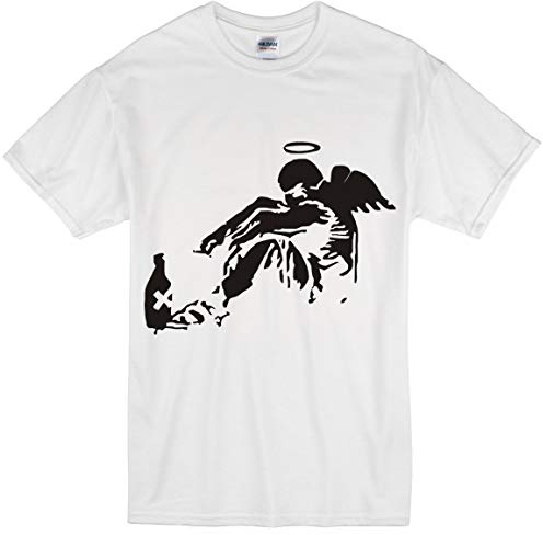 Banksy Fallen Angel Mens T-Shirt Street Art Urban Art T-Shirt Top Tee for Mens