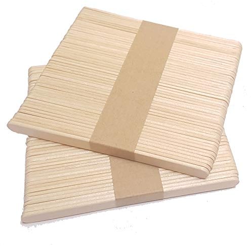Bipra® Tongue Depressors Large Waxing Spatulas Wooden for Wax Hair Removal,Natural Wood,Non-sterile, Eyebrow Spatulas, Mini Spatulas (Mini 4.5inch 100pcs)