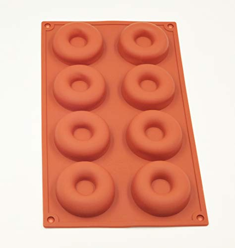 Selecto Bake Stampi per ciambelle in silicone, Stampo per ciambelle in silicone Stampi grandi antiaderenti a 8 cavità Vassoio