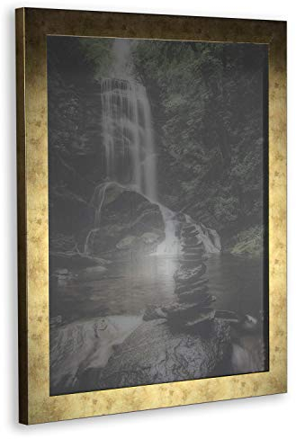 Homedeco-24 Bilderrahmen Modena Multifit 40 x 80 cm Panorama Farbe Gold Antik mit weißer Rückwand und klarem Acrylglas