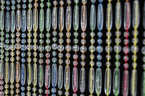 CASA Türvorhang FREJUS 6 Perlenvorhang Fliegenvorhang Terrasentürvorhang Balkonvorhang Multicolour, Maße:100 x 230 cm