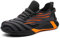 KTDYG Sicherheitsschuhe Herren Damen Arbeitsschuhe Leicht Sportlich Schutzschuhe Stahlkappe Sneaker, Orange, EU 39