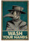 Inga Wash-Your Hands Plaague Doctor Vintage-Poster, Metall-Blechschild, 20,3 x 30,5 cm