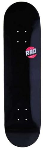 RAD Unisex – Erwachsene Blank Logo Skateboard, Schwarz, 8.125