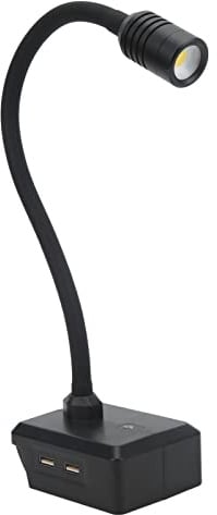 Magnetische Schwanenhals-Arbeitsleuchte, LED-Arbeitsleuchte, kabellose Schwanenhalslampe, 3 Modi, Dual-USB mit Haken für 14,4-20-V-Akku-Werkbankbeleuchtung
