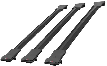 MDAK Kompatibel mit Nissan Pathfinder 3 (R51) 2004-2012 Fly Model Relingträger Dachträger Auto Gepäckträger Schwarz Aluminium 3 Stangen