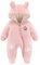 Tuta invernale da neve, con cappuccio, in pile, per bambine, taglie 6-9 mesi (73 cm), colore rosso