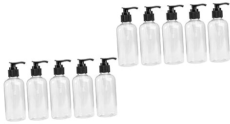 FRCOLOR 10pièces Flacon à Pompe Pression Distributeur De Gel Rechargeable Noir Flacons De Voyage Pratiques pour Liquides pour Maison Et Facile à Nettoyer