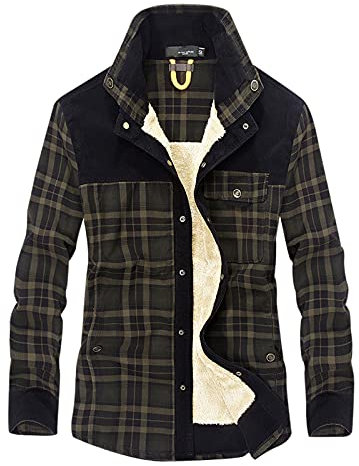 Chemise Thermique à Manches Longues pour Homme - Avec Capuche - Polaire à Carreaux - Fermeture Éclair - Veste de Bûcheron - Chemise de Travail