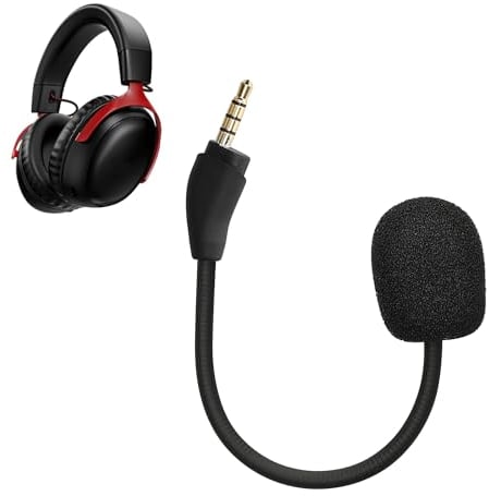 kwmobile Ersatz Kopfhörer Mikrofon kompatibel mit Kingston HyperX Cloud III Headset - Gaming Headphones Mikrofon mit 3,5 mm Klinkenstecker - Schwarz