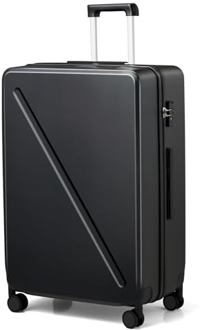 MILADA Gepäck HardShell Koffer, Schwarz, Checked In 28 Inch, Für Reisen