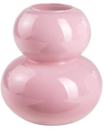 Glasvase Posh Ring 19cm rosa PINK. Blumenvase Tischvase Vase rund Dekoration