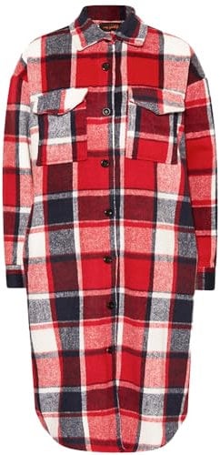 Miss Goodlife Patch Mantel mit Taschen rot,XL