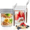 Aohcae Overnight Oats - Juego de 2 tarros de yogur con tapa para preparar comida para leche, ensalada, gachas con marcas de medición