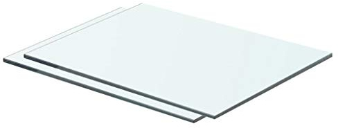 Kavolet 2pcs 40x25 cm Glasboden Glasscheibe Glasplatte Glasregal Transparent Regalboden Glas Einlegeboden Glasablage für Badezimmer Wandregal Badablage 8 mm stärke
