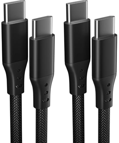 2Pack 2M USB C to USB C 60W Fast Charger Cable Compatible for iPhone 15 Plus Pro Max, Samsung Flip/Fold 5/4/3 S24 S23 S22 S21 A12/13/14 A21s/22/23 A34/A32 A54/53/52s A70/71 Pixel 8/7/6 MacBook/iPad