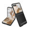 FiiMoo for Motorola Razr 50 Case, Foldable Phone Case with Back Screen Protector, Premium Cover, Ultra Slim Anti-Scratch Protection, Protective Cover with Magnetic Kickstand - Black