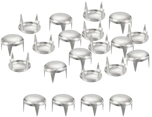 QUARKZMAN 80Pcs Argenté Rivets à Dôme Rond, 12mm en Laiton Clous à Pointes, Points Punk Rock, Têtes de Clous, Perles à Griffes pour Bricolage, Vêtements, Ceinture, Sac, Chaussures